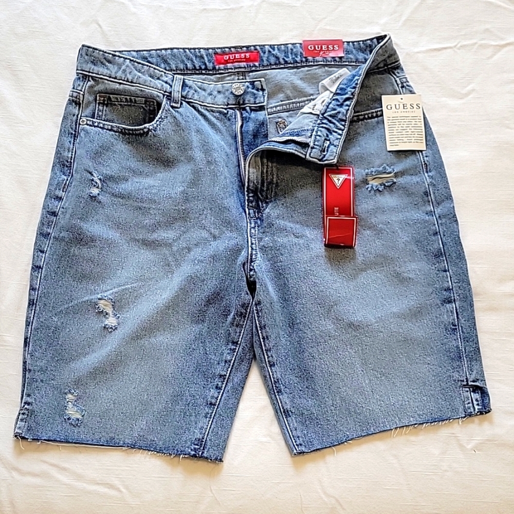 High Rise Denim Shorts Light washed